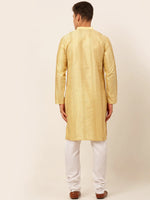 Thumbnail for Jompers Men's Golden Embroiderd Kurta Pajama - Distacart