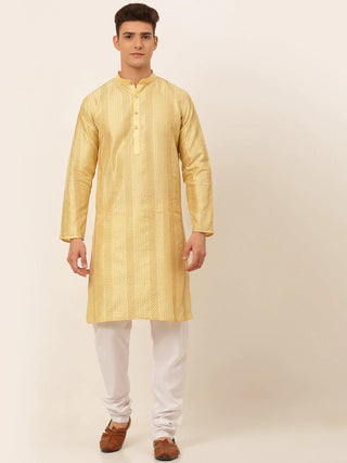 Jompers Men's Golden Embroiderd Kurta Pajama - Distacart