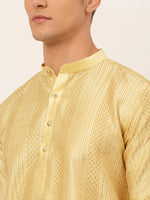 Thumbnail for Jompers Men's Golden Embroiderd Kurta Pajama - Distacart