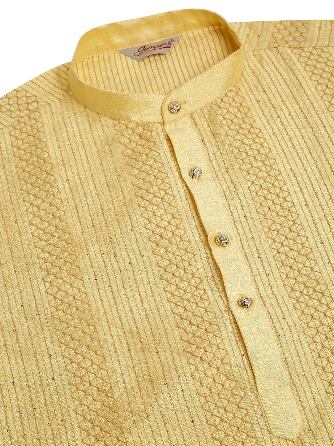 Jompers Men's Golden Embroiderd Kurta Pajama - Distacart