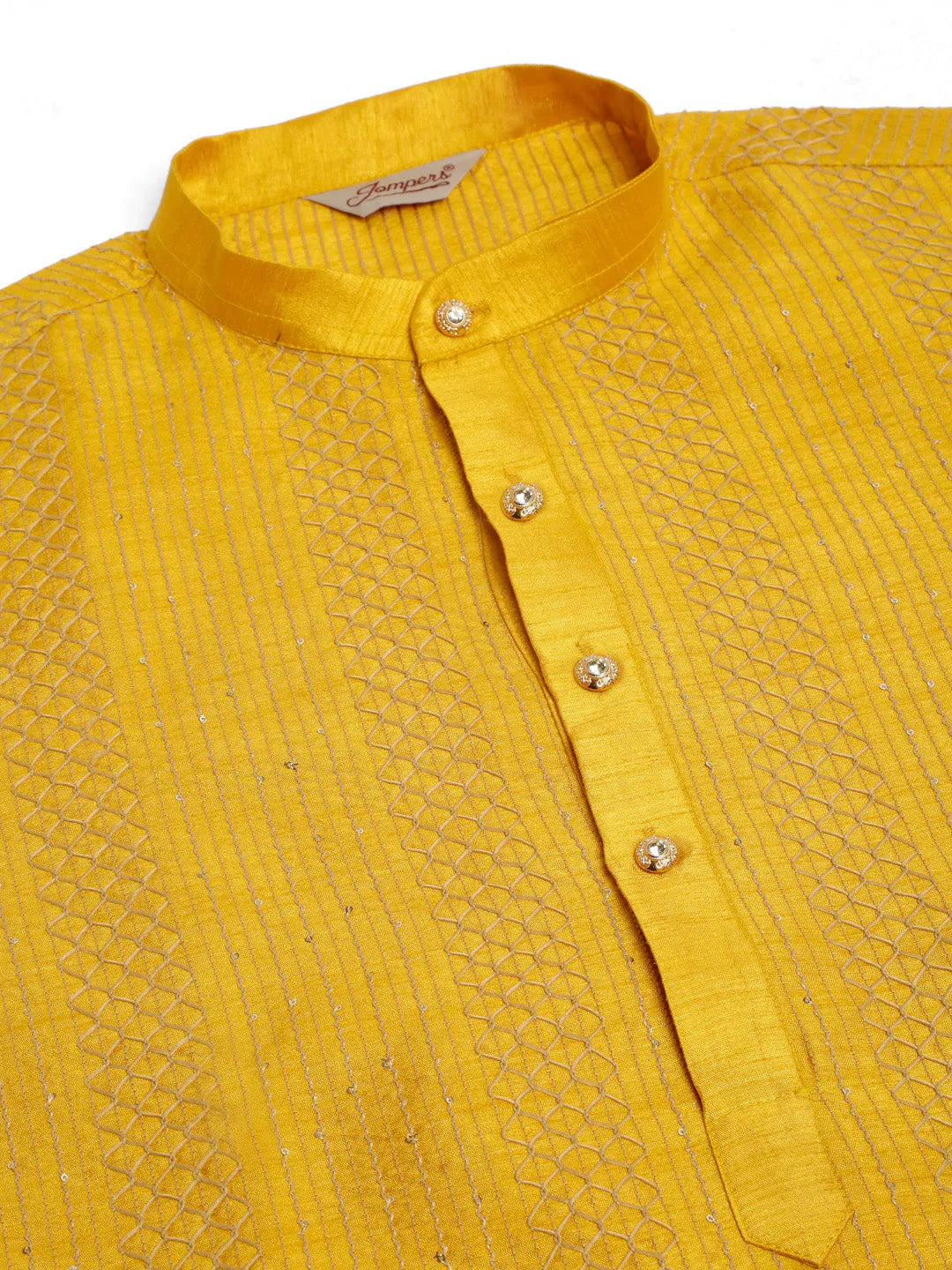 Jompers Men's Mustard Embroiderd Kurta Pajama - Distacart