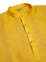 Thumbnail for Jompers Men's Mustard Embroiderd Kurta Pajama - Distacart
