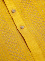 Thumbnail for Jompers Men's Mustard Embroiderd Kurta Pajama - Distacart