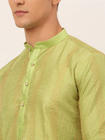 Thumbnail for Jompers Men's Pista Green Embroiderd Kurta Pajama - Distacart