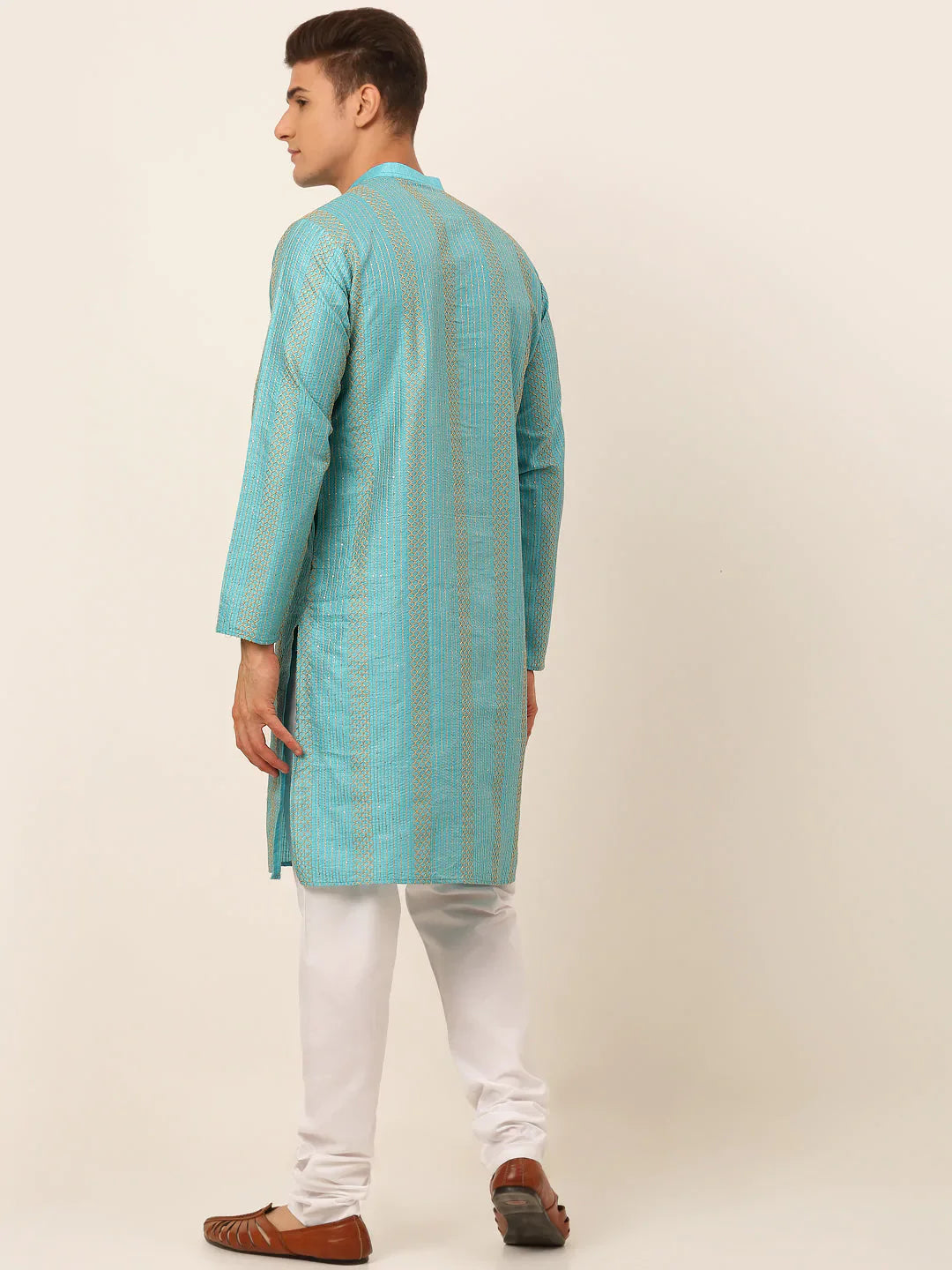 Jompers Men's Sky Blue Embroiderd Kurta Pajama - Distacart