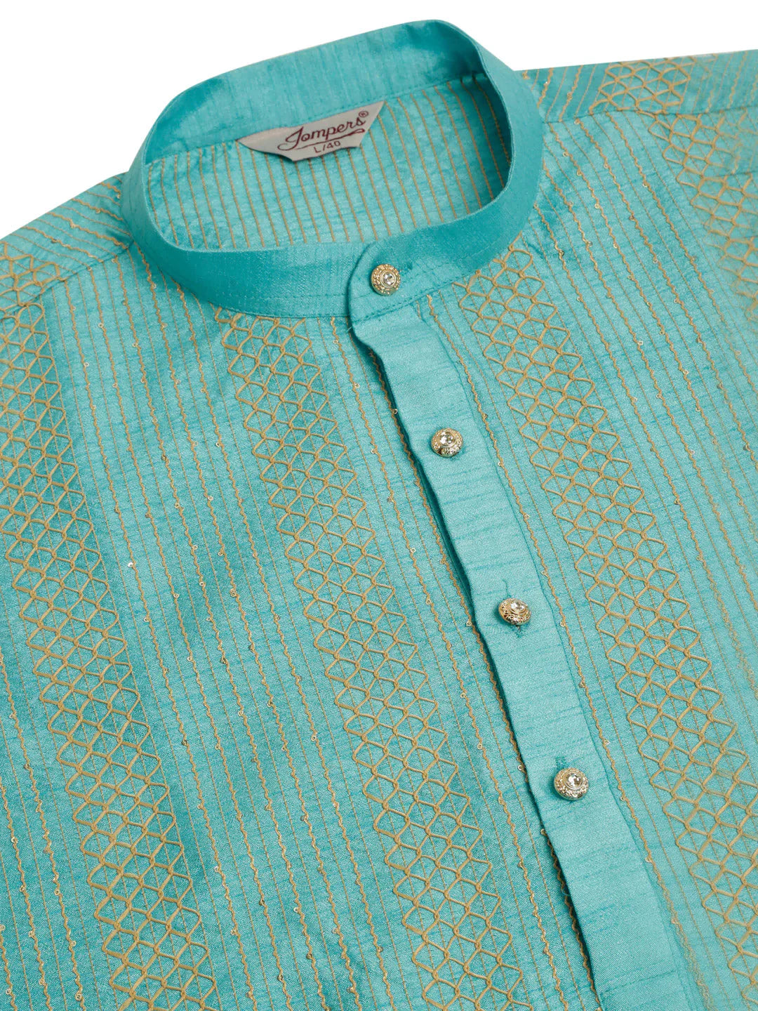 Jompers Men's Sky Blue Embroiderd Kurta Pajama - Distacart