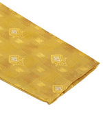 Thumbnail for Jompers Men's Mustard Collar Embroidered Woven Design Kurta Pajama - Distacart
