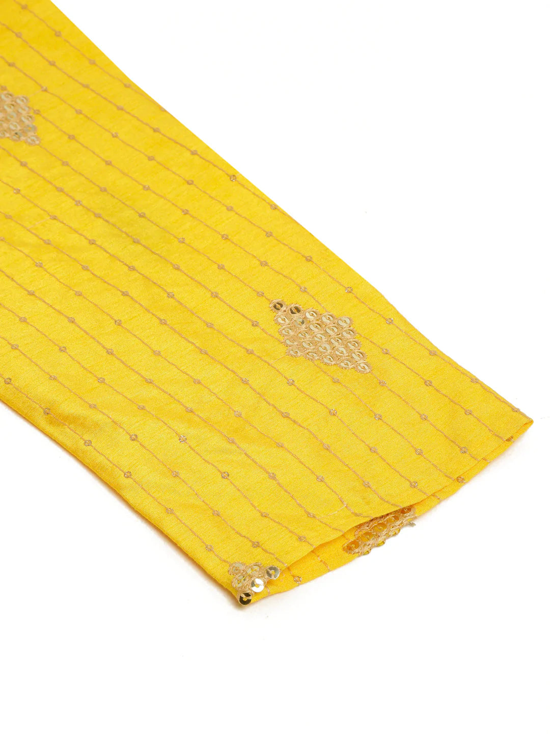 Jompers Men's Mustard Yellow Embroidered Sequinned Kurta with Churidar - Distacart