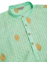 Thumbnail for Jompers Men's Sky Blue Embroidered Sequinned Kurta with Churidar - Distacart