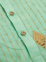 Thumbnail for Jompers Men's Sky Blue Embroidered Sequinned Kurta with Churidar - Distacart