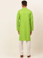 Thumbnail for Jompers Men's Green Woven Design Kurta Pajama - Distacart