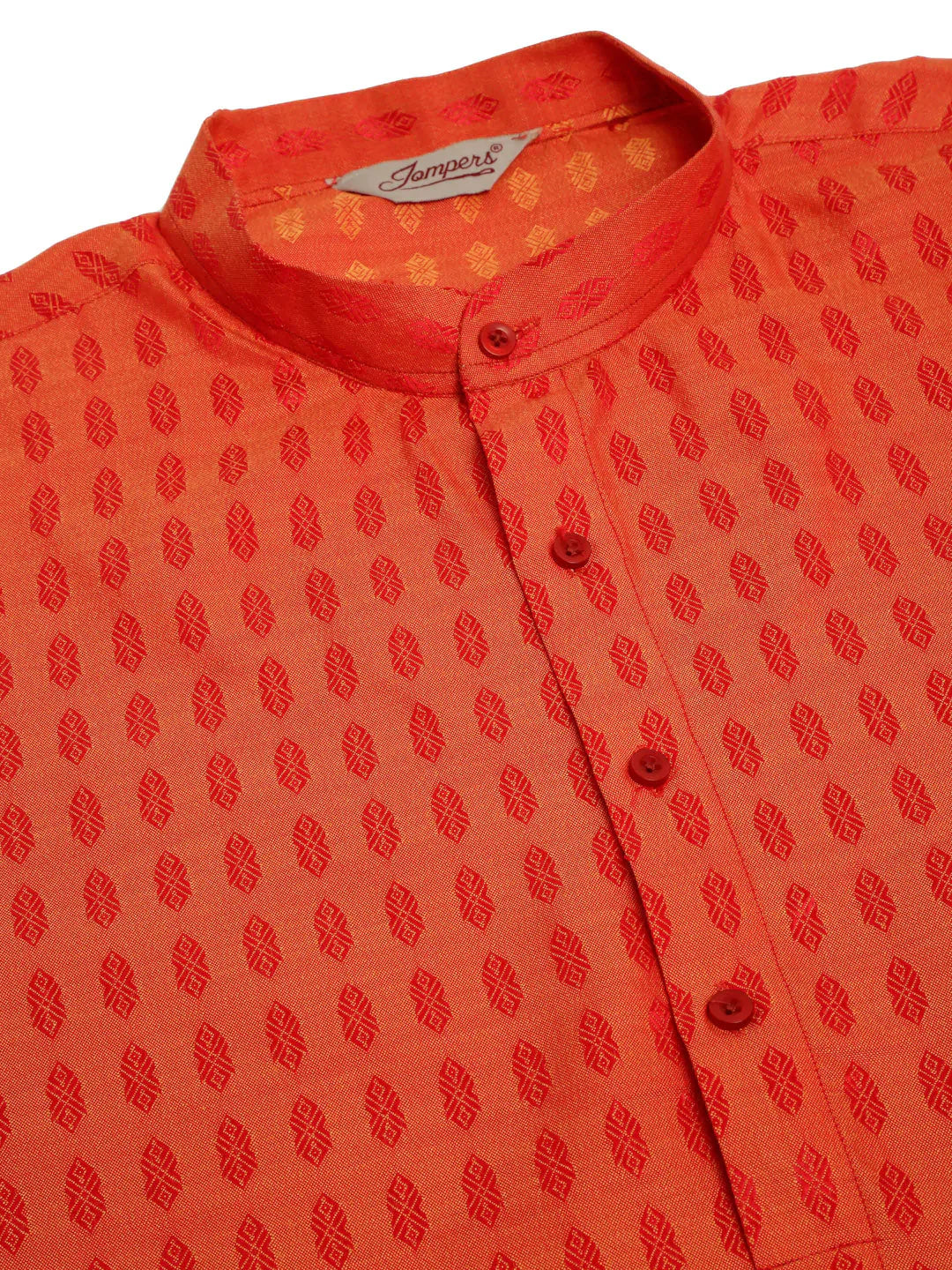 Jompers Men's Red Woven Design Kurta Pajama - Distacart