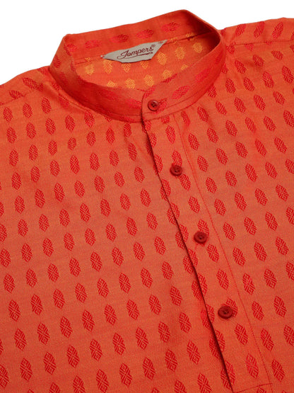 Jompers Men's Red Woven Design Kurta Pajama - Distacart