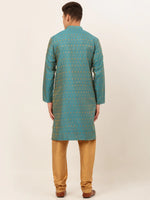 Thumbnail for Jompers Men's Blue Embroidered Kurta Payjama Sets - Distacart