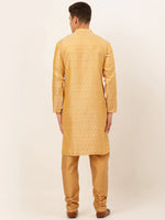Thumbnail for Jompers Men's Golden Embroidered Kurta Payjama Sets - Distacart