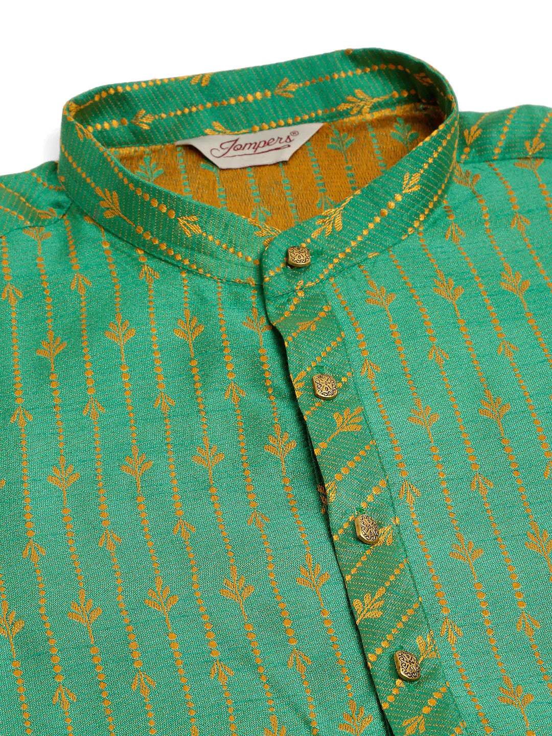 Jompers Men's Green Embroidered Kurta Payjama Sets - Distacart