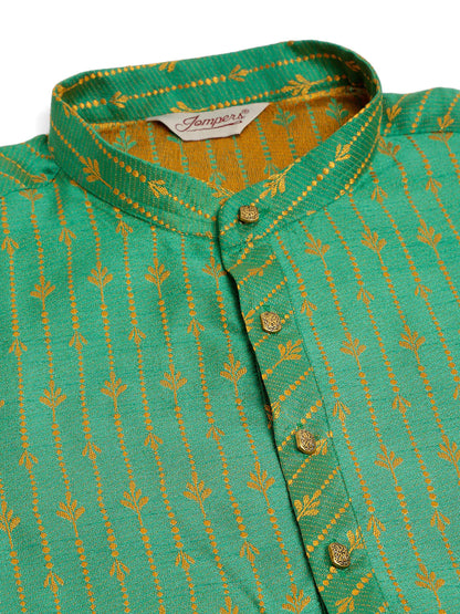 Jompers Men's Green Embroidered Kurta Payjama Sets - Distacart