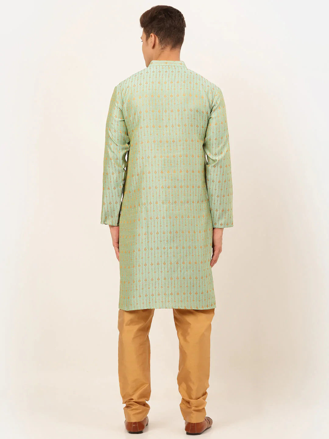 Jompers Men's Lime Green Embroidered Kurta Payjama Sets - Distacart