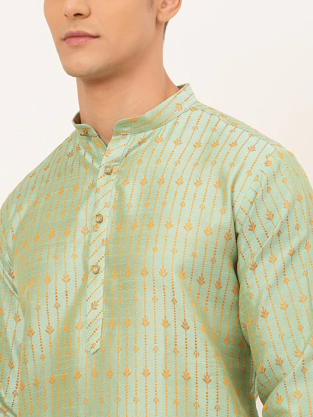 Jompers Men's Lime Green Embroidered Kurta Payjama Sets - Distacart