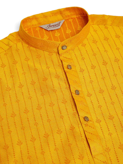 Jompers Men's Mustard Embroidered Kurta Payjama Sets - Distacart