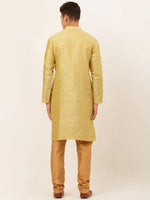 Thumbnail for Jompers Men's Yellow Embroidered Kurta Payjama Sets - Distacart