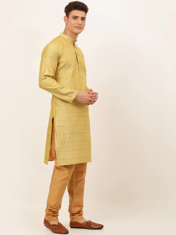 Jompers Men's Yellow Embroidered Kurta Payjama Sets - Distacart