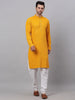 Jompers Men's Mustard Chikankari Embroidered and Sequence Kurta with Churidar - Distacart