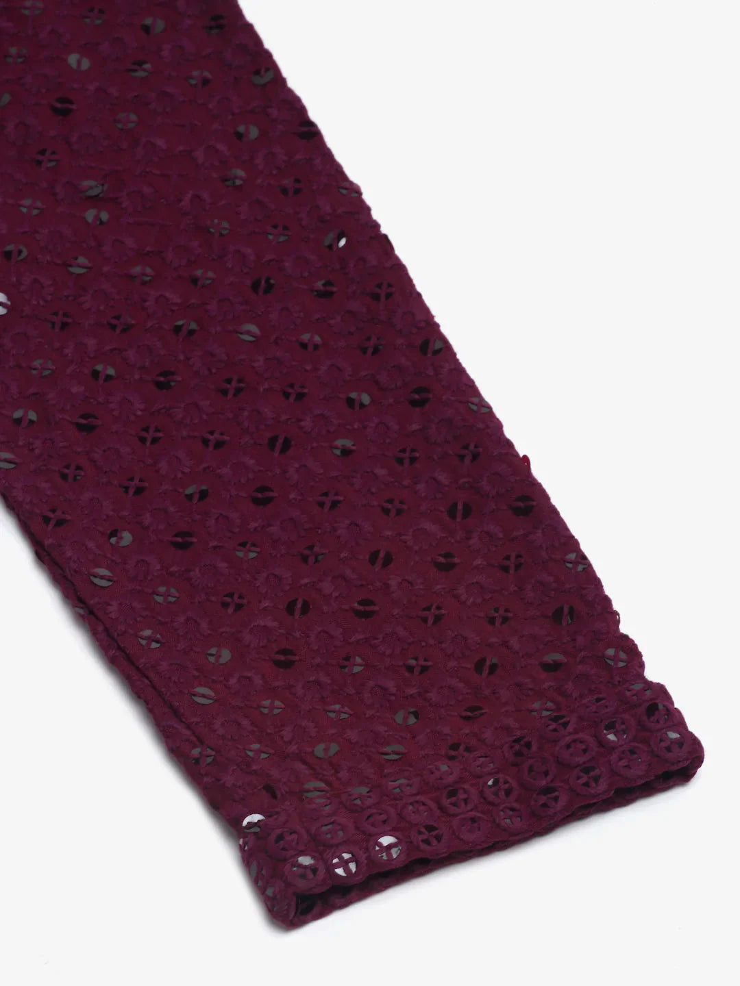 Jompers Men's Purple Chikankari Embroidered and Sequence Kurta with Churidar - Distacart
