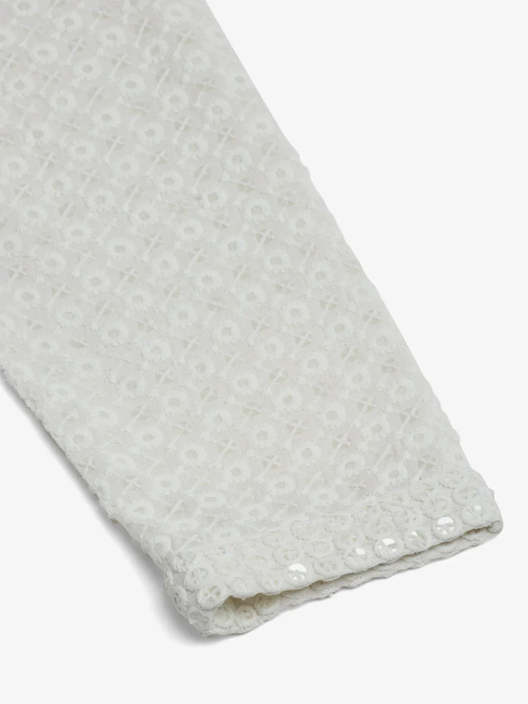 Jompers Men's White Chikankari Embroidered and Sequence Kurta with Churidar - Distacart