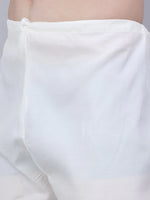 Thumbnail for Jompers Men's White Chikankari Embroidered and Sequence Kurta with Churidar - Distacart