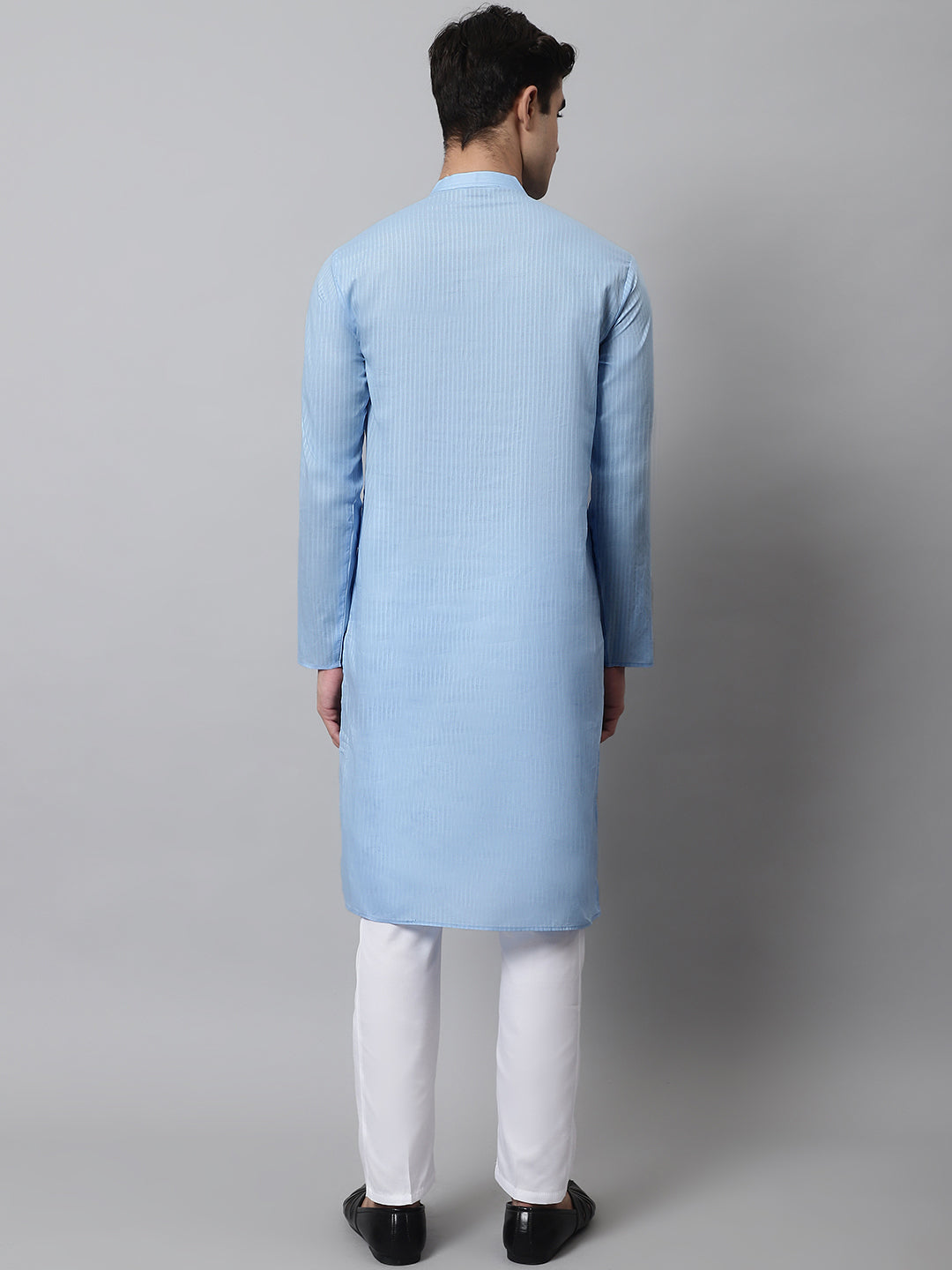 Jompers Men's Light blue Cotton Striped Kurta Payjama Sets - Distacart