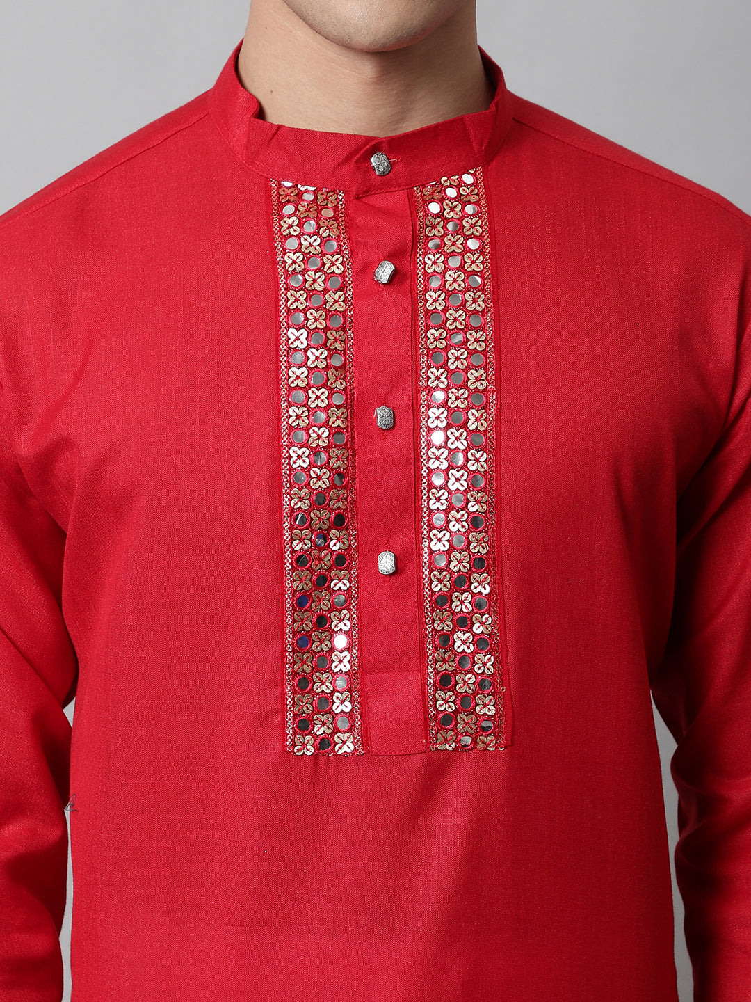 Jompers Men's Black Embroidered Kurta with Pyjama - Distacart