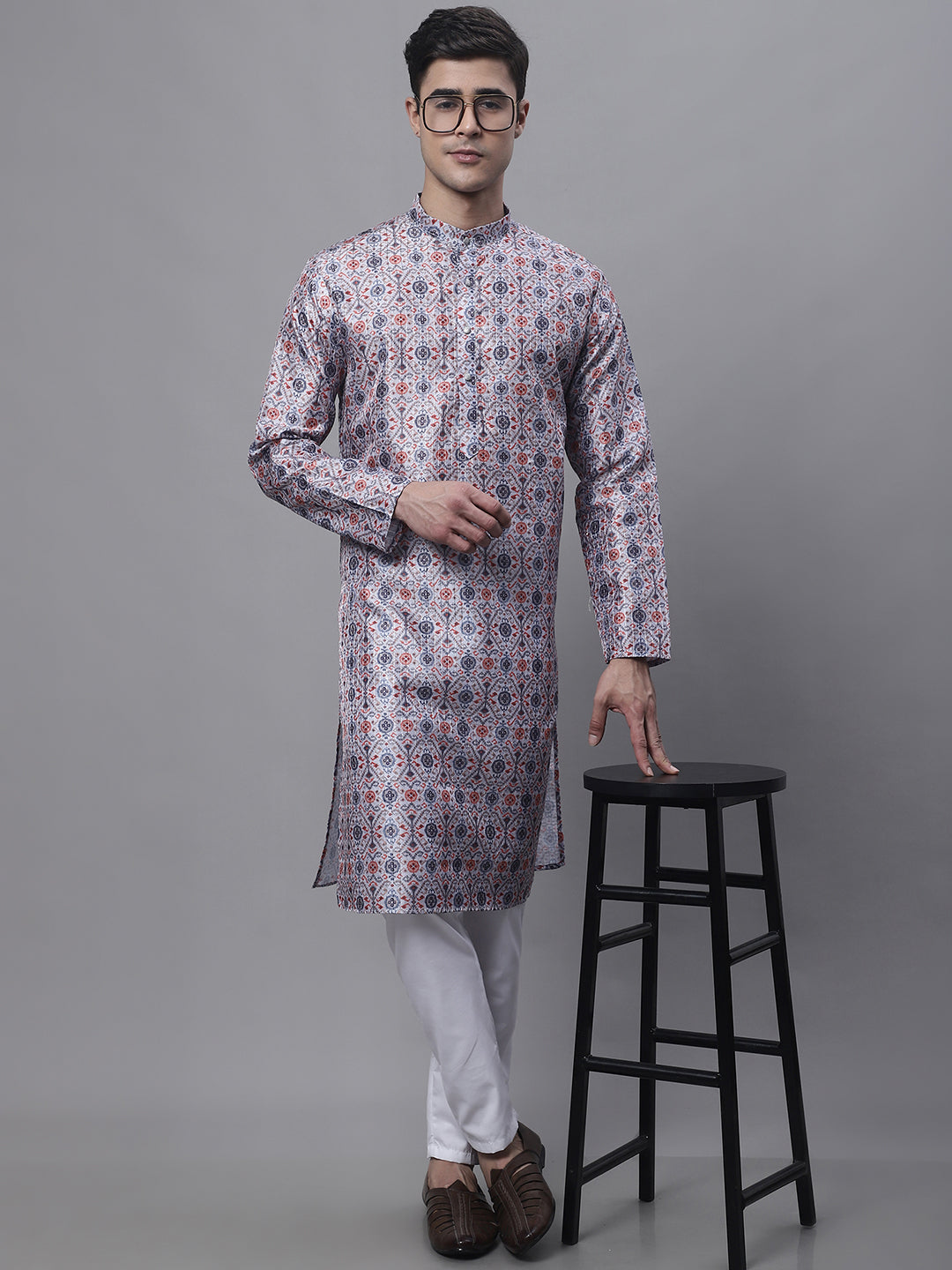 Jompers Men's Blue Digital Printed Kurta Pyjama Set - Distacart
