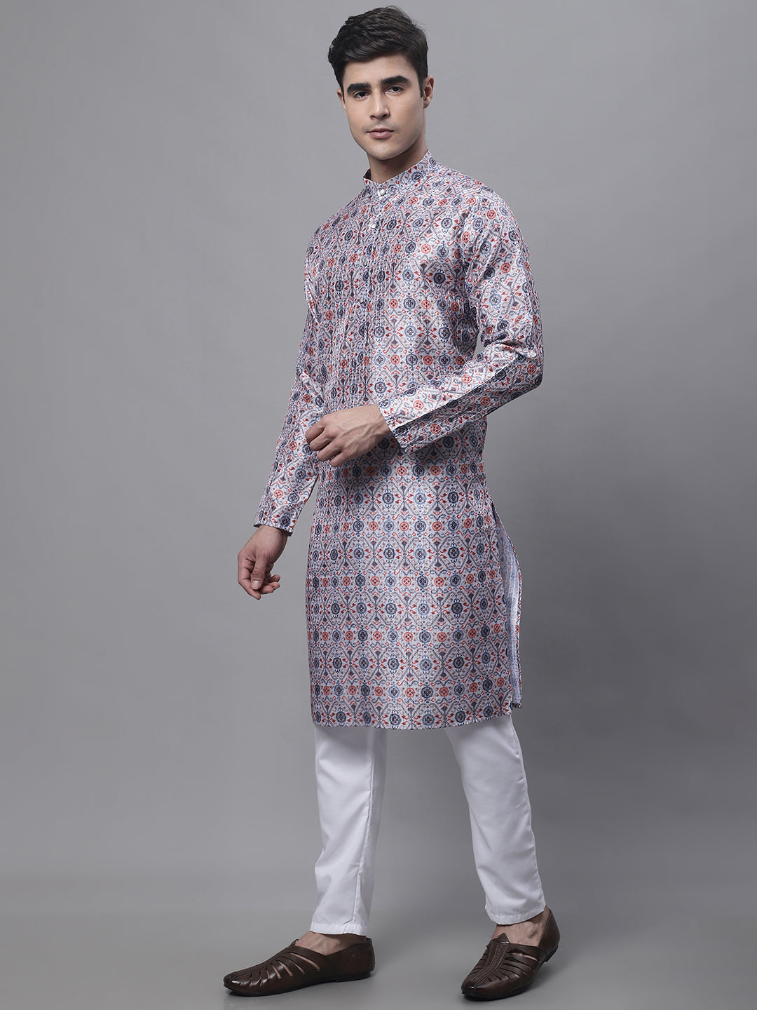 Jompers Men's Blue Digital Printed Kurta Pyjama Set - Distacart