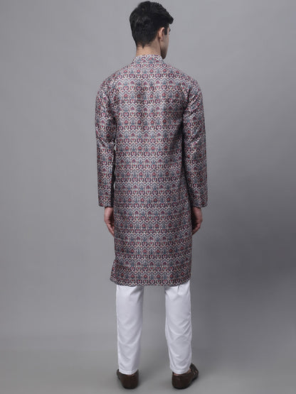 Jompers Men's Maroon Digital Printed Kurta Pyjama Set - Distacart