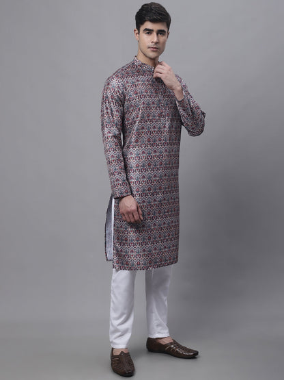 Jompers Men's Maroon Digital Printed Kurta Pyjama Set - Distacart