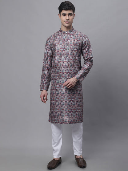 Jompers Men's Maroon Digital Printed Kurta Pyjama Set - Distacart