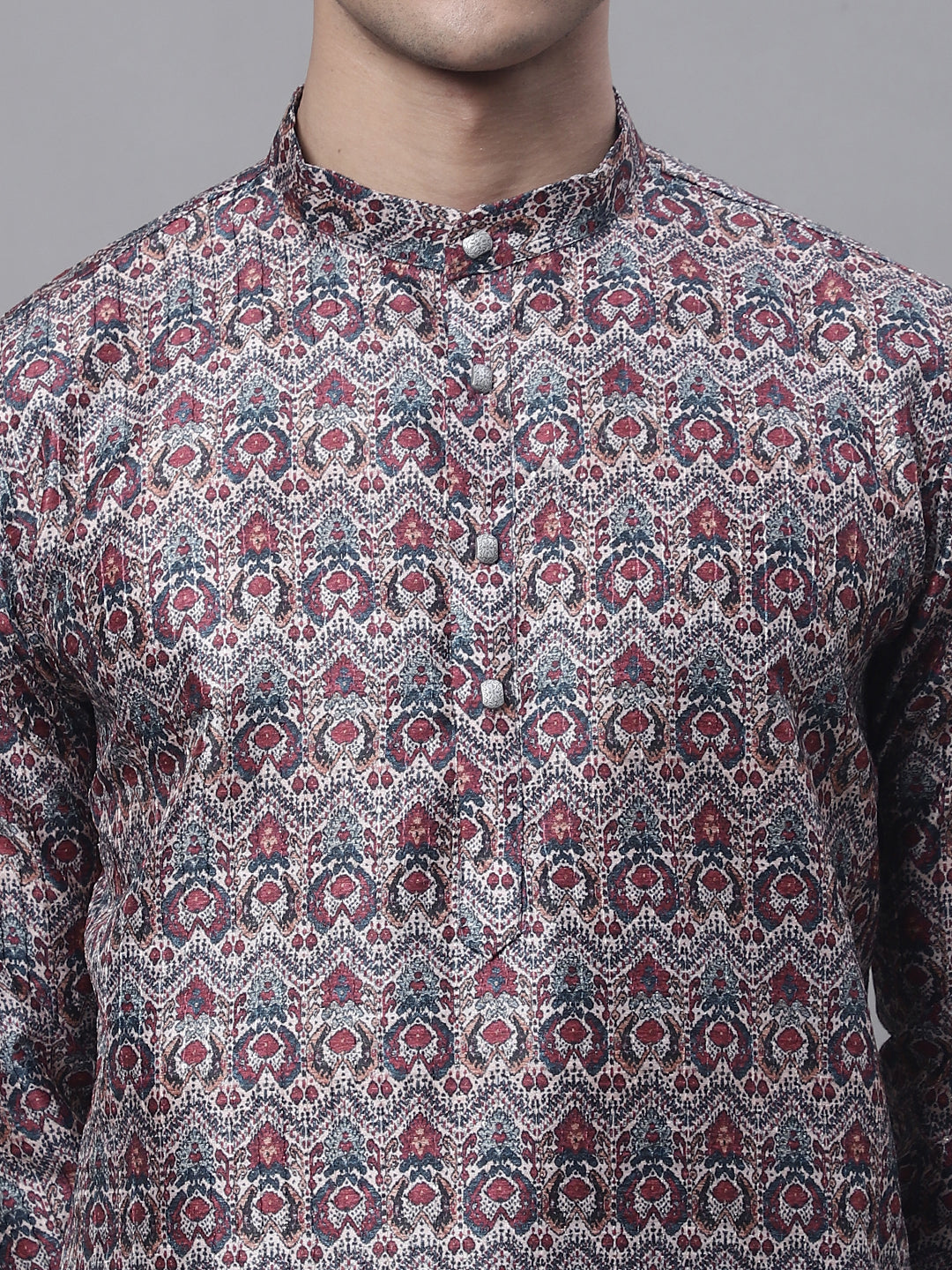 Jompers Men's Maroon Digital Printed Kurta Pyjama Set - Distacart