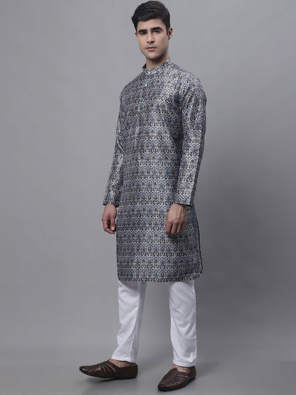 Jompers Men's Silver Digital Printed Kurta Pyjama Set - Distacart