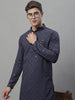 Jompers Men's Grey Chikankari Embroidered and Sequence Kurta - Distacart