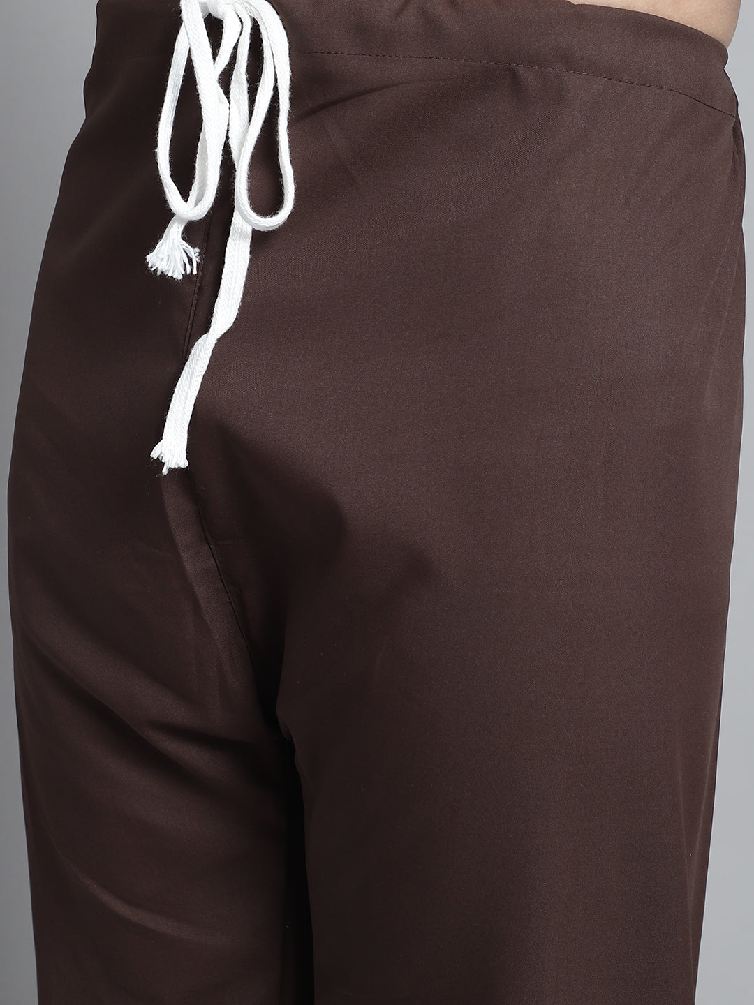 Jompers Men's Coffee Brown Cotton Solid Pathani Kurta with Salwar - Distacart