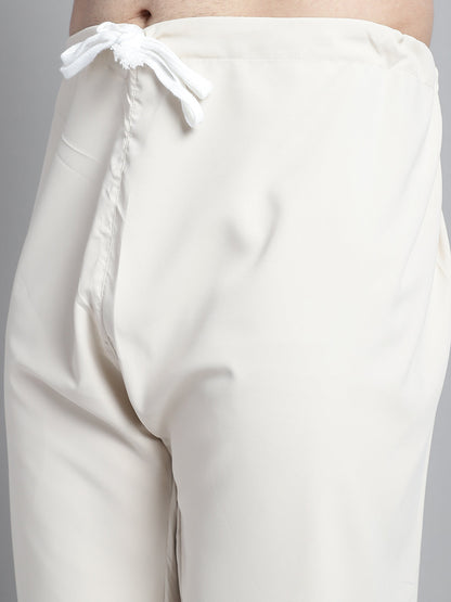 Jompers Men's Cream Cotton Solid Pathani Kurta with Salwar - Distacart