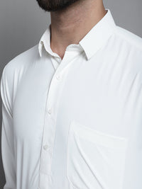 Thumbnail for Jompers Men's White Cotton Solid Pathani Kurta with Salwar - Distacart