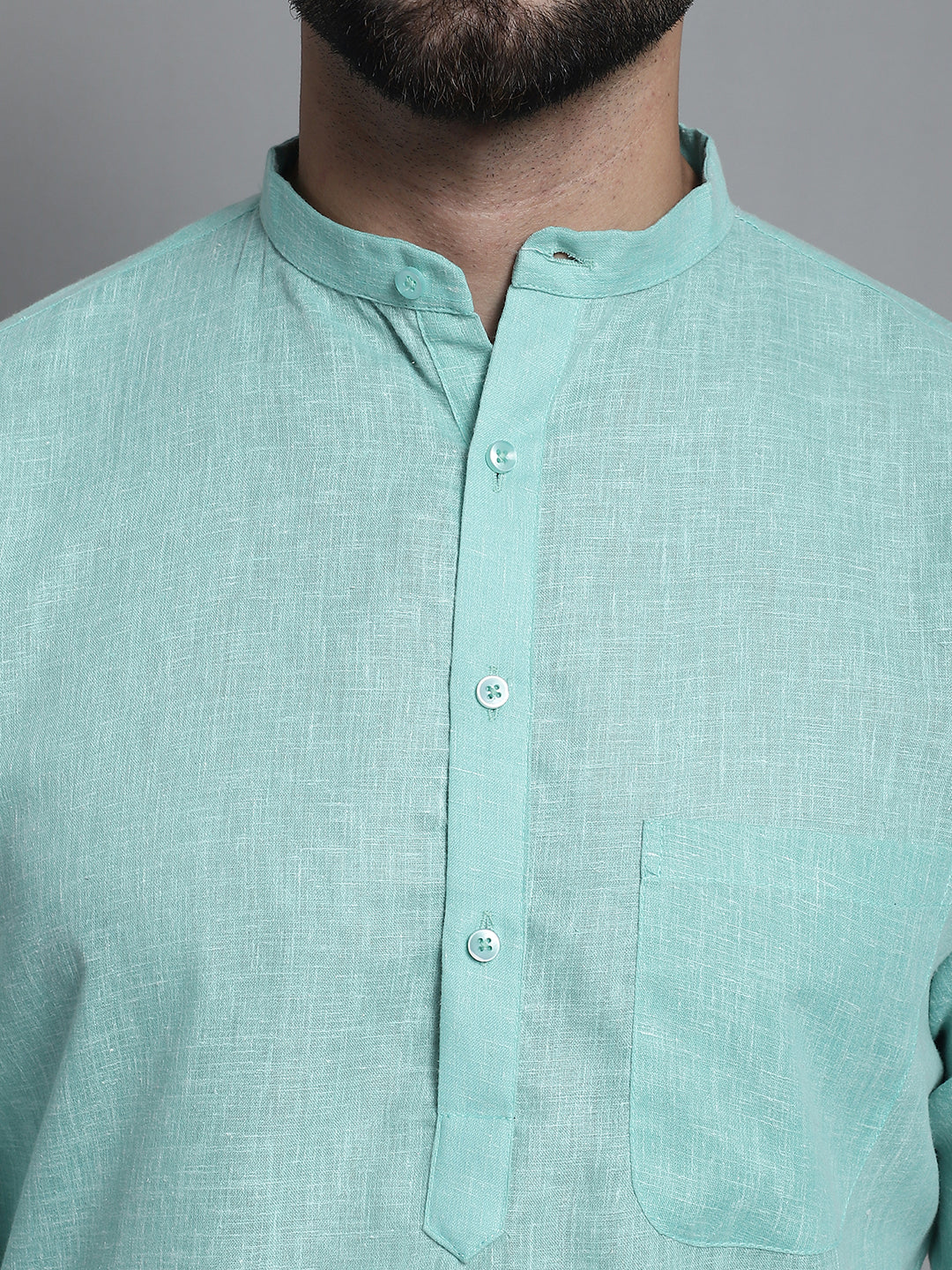 Jompers Men's Solid Pure Cotton Kurta With Pyjamas - Green - Distacart