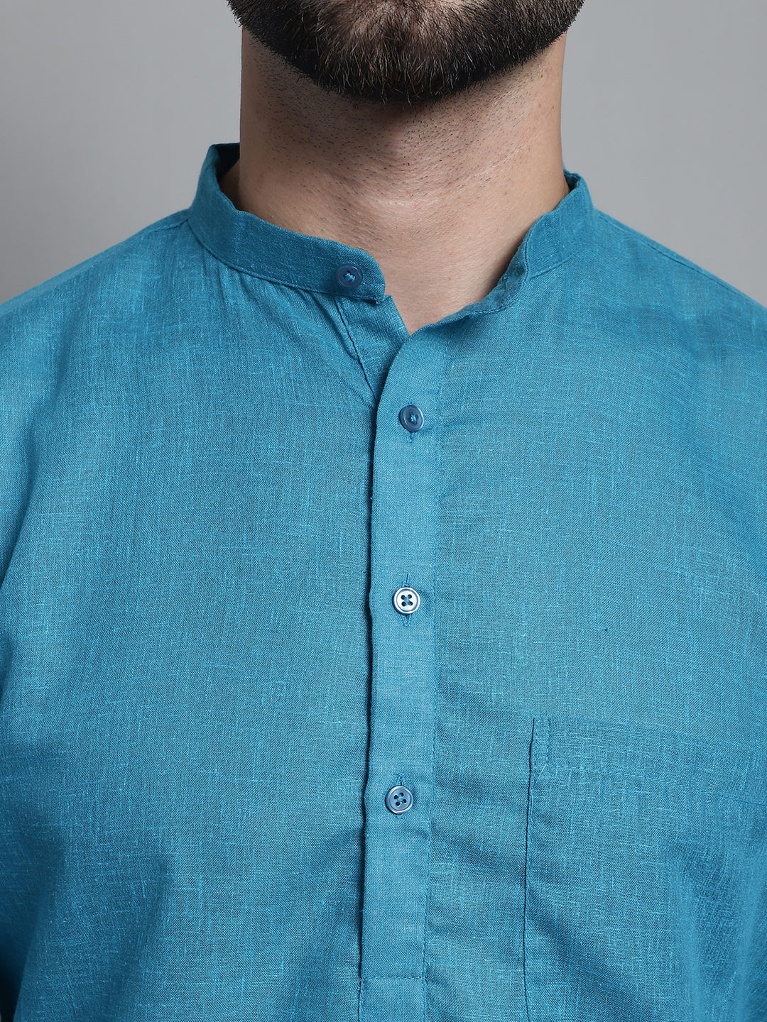 Jompers Men's Solid Pure Cotton Kurta With Pyjamas - Peacock - Distacart