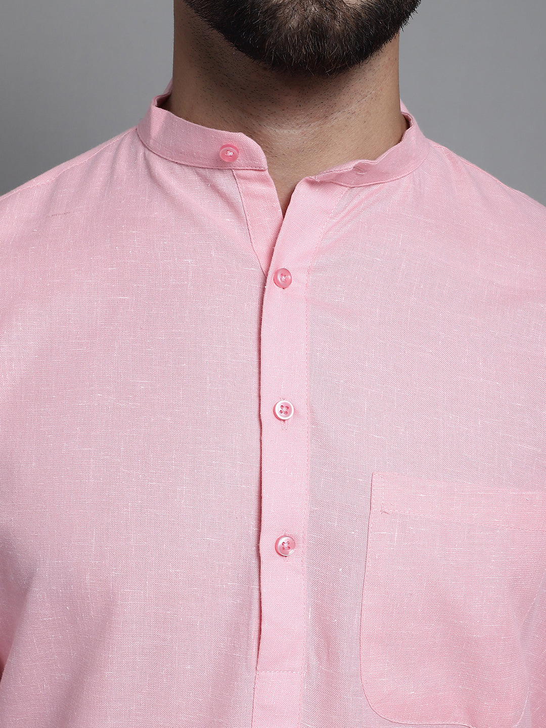 Jompers Men's Solid Pure Cotton Kurta With Pyjamas - Pink - Distacart