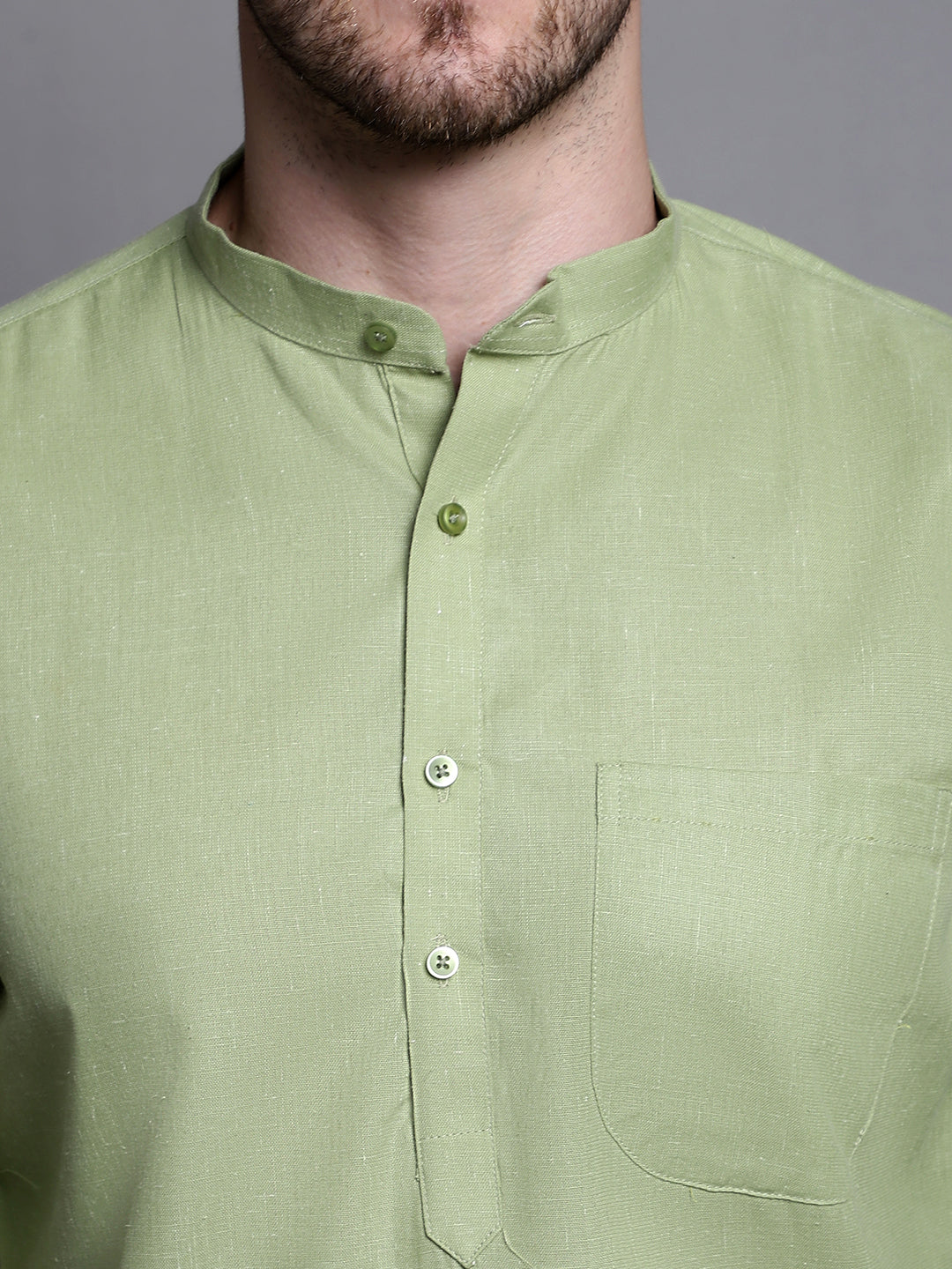 Jompers Men's Pure Cotton Kurta with Churidar - Pista - Distacart