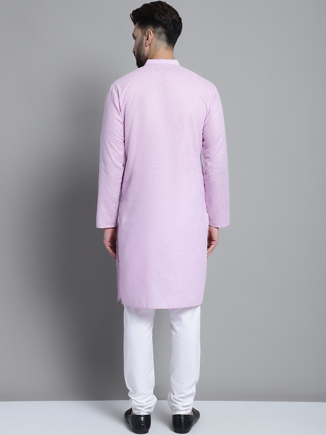 Jompers Men's Solid Pure Cotton Kurta With Pyjamas - Purple - Distacart