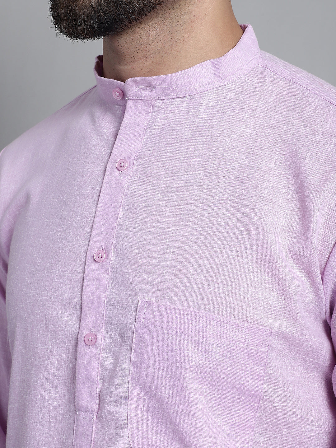 Jompers Men's Solid Pure Cotton Kurta With Pyjamas - Purple - Distacart