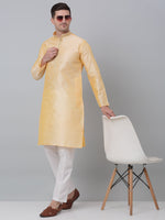 Thumbnail for Jompers Men's Golden Collar Embroidered Kurta with Pyjama - Distacart